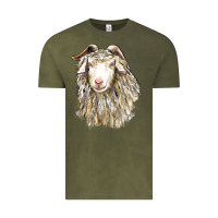 Vintage Olive Angora Goat Face Vintage Tee - LillyAllenDesigns