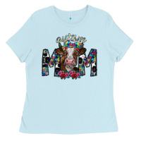 Baby Blue autism mom 2 Ladies Tee - SublimationCraftShop