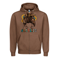 Chestnut mom life messy bun Zipper Hoodie - Jasminsmagicworld