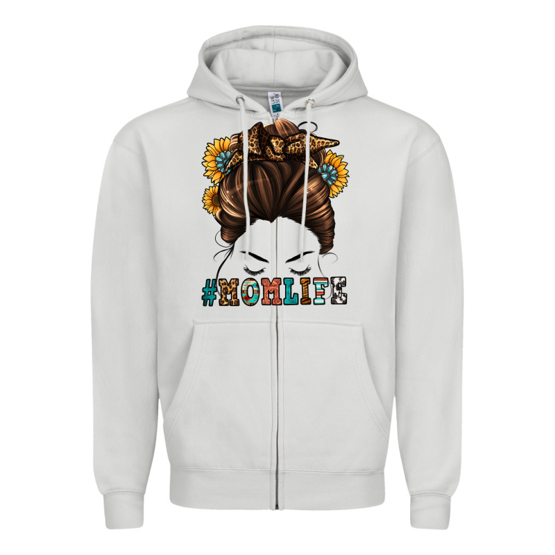 Mom Life Messy Bun Zipper Hoodie by Jasminsmagicworld | Teevron
