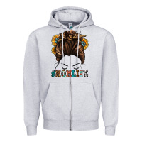 Heather Grey mom life messy bun Zipper Hoodie - Jasminsmagicworld