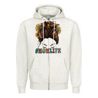 Oatmeal Heather mom life messy bun Zipper Hoodie - Jasminsmagicworld