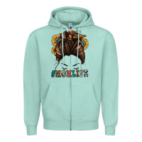 Seafoam mom life messy bun Zipper Hoodie - Jasminsmagicworld