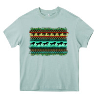 Arona turquoise aztec bullskull and horse Heavy Core Tee - BarkalooDesign