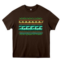 Chocolate Brown turquoise aztec bullskull and horse Heavy Core Tee - BarkalooDesign