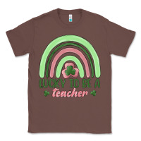 Chestnut lucky to be a teacher Classic Tee - MaliasSmallBusiness