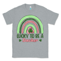 Heather Grey lucky to be a teacher Classic Tee - MaliasSmallBusiness