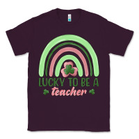 Plum lucky to be a teacher Classic Tee - MaliasSmallBusiness