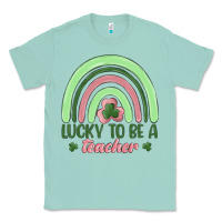 Seafoam lucky to be a teacher Classic Tee - MaliasSmallBusiness