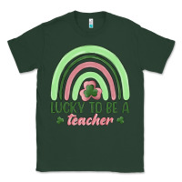 Sports Green lucky to be a teacher Classic Tee - MaliasSmallBusiness