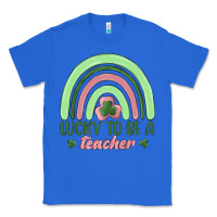 True Royal lucky to be a teacher Classic Tee - MaliasSmallBusiness