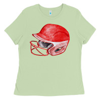 Matcha red softball helmet fa element Ladies Tee - FaDigitalArtStudio