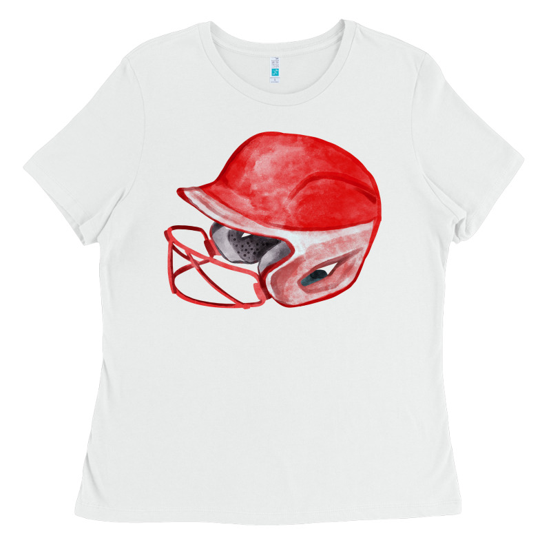 Red Softball Helmet Fa Element Ladies Tee by FaDigitalArtStudio | Teevron