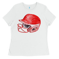 White red softball helmet fa element Ladies Tee - FaDigitalArtStudio