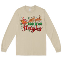 Mushroom our team sleigh Long Sleeve Tee - MaliasSmallBusiness