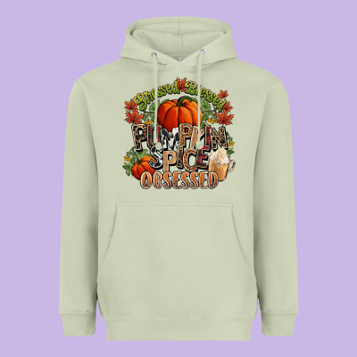 Stressed Blessed Pumpkin Spice Obsessed Fall Heavyweight Hoodie Designed By Nancycooperartshop