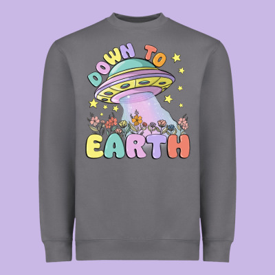 Down To Earth Heavyweight Sweatshirt Designed By Maliassmallbusiness