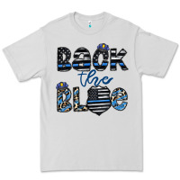 Dove Grey back the blue1 Premium Tee - CowhideDigitalArt
