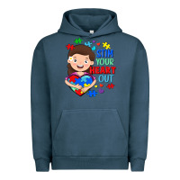 Pigment Midnight Navy Stim your heart out Urban Hoodie - FaDigitalArtStudio