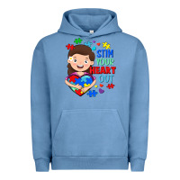 Pigment Pebble Blue Stim your heart out Urban Hoodie - FaDigitalArtStudio
