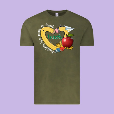 Teaching Is A Work Of Heart Vintage Tee Designed By Jahusdesignshop