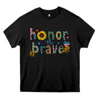 Black honor the brave Heavy Core Tee - CowhideDigitalArt