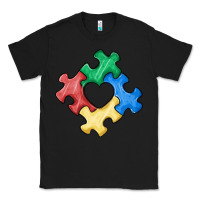 Black autism puzzle Classic Tee - MaliasSmallBusiness