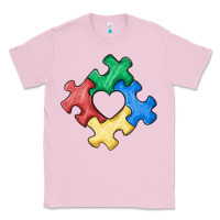 Bubblegum Pink autism puzzle Classic Tee - MaliasSmallBusiness