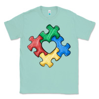 Seafoam autism puzzle Classic Tee - MaliasSmallBusiness