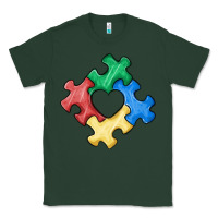 Sports Green autism puzzle Classic Tee - MaliasSmallBusiness