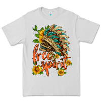 Dove Grey free spirit sunflower and indian headdress Premium Tee - HRA Design Shop