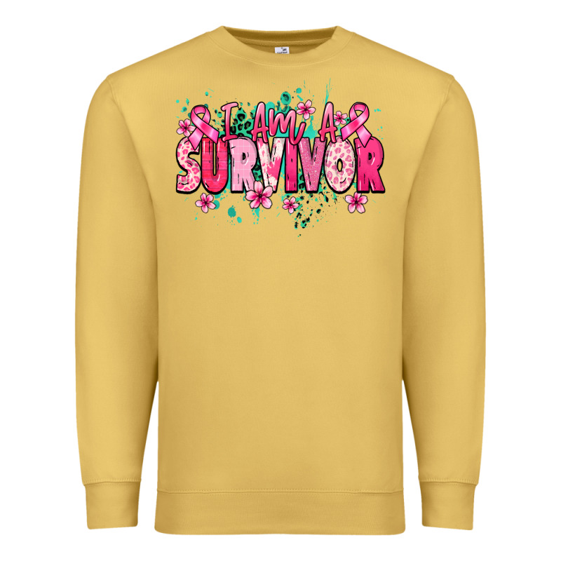 I Am A Survivor Cancer Awareness Premium Sweatshirt by HowdyJamesFarm | Teevron