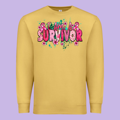 I Am A Survivor Cancer Awareness Premium Sweatshirt Designed By Howdyjamesfarm