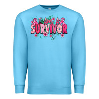 Ocean Blue I am a survivor Cancer Awareness Premium Sweatshirt - HowdyJamesFarm