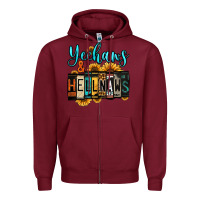 Burgundy yeehaws and hellnaws Zipper Hoodie - Jasminsmagicworld