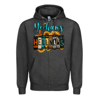 Charcoal Heather yeehaws and hellnaws Zipper Hoodie - Jasminsmagicworld
