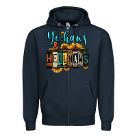 Navy yeehaws and hellnaws Zipper Hoodie - Jasminsmagicworld