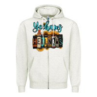 Oatmeal Heather yeehaws and hellnaws Zipper Hoodie - Jasminsmagicworld