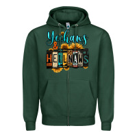 Sports Green yeehaws and hellnaws Zipper Hoodie - Jasminsmagicworld