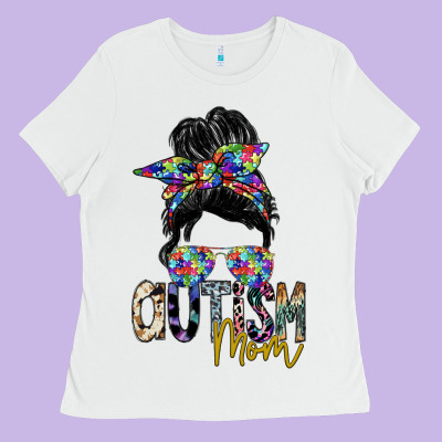 Autism Mom Ladies Tee Designed By Sublimationcraftshop