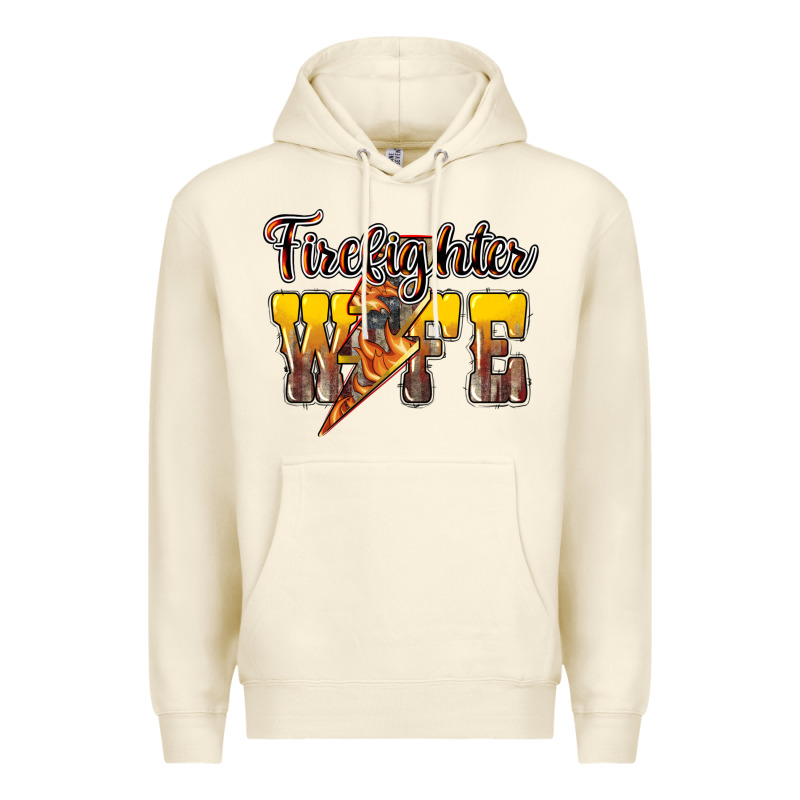 Firefighter Wife Lightning Bolt Premium Hoodie by HowdyJamesFarm | Teevron
