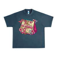 Midnight Navy pink cancer ribbon and october calendar Urban Heavy Tee - AdoDesignShop