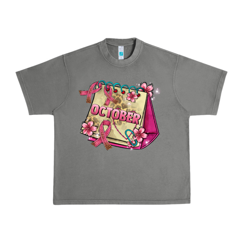 Pink Cancer Ribbon And October Calendar Urban Heavy Tee by AdoDesignShop | Teevron