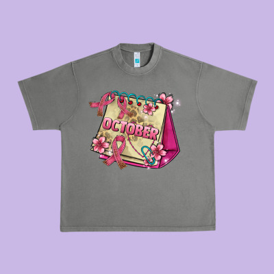 Pink Cancer Ribbon And October Calendar Urban Heavy Tee Designed By Adodesignshop