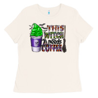 Bone this witch needs coffee Ladies Tee - CowhideDigitalArt