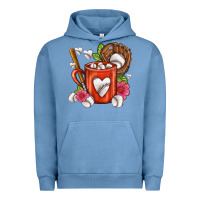 Pigment Pebble Blue Baseball Coffee cup Urban Hoodie - FaDigitalArtStudio