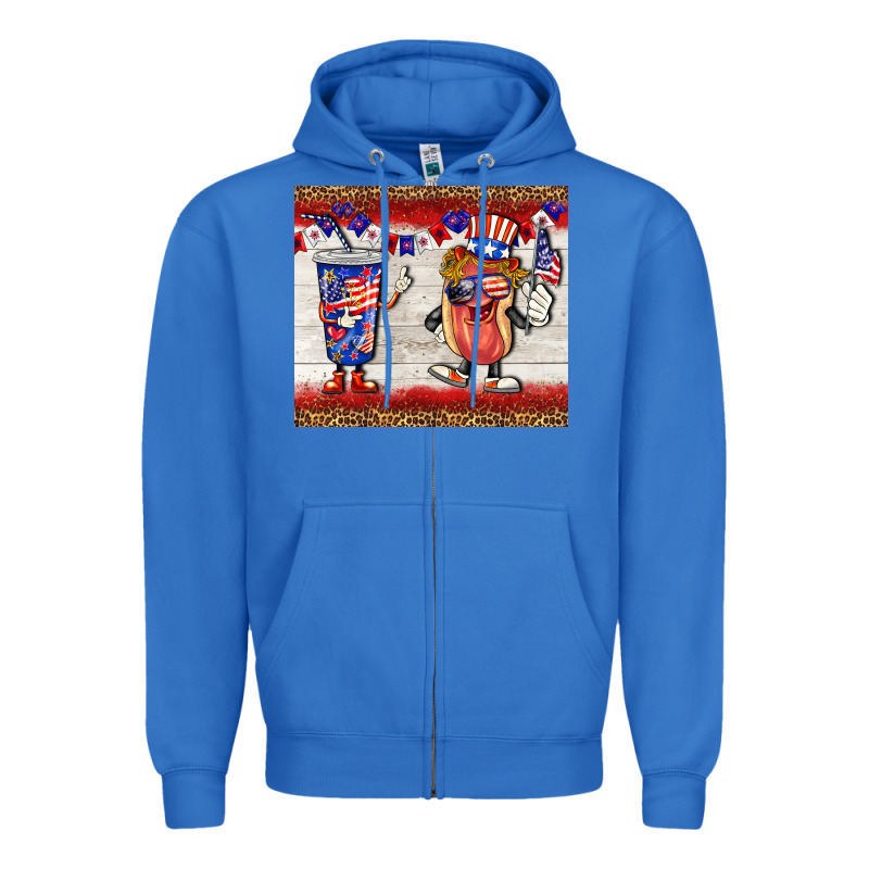 Usa Hot Dog Coca Tumbler Zipper Hoodie by BarkalooDesign | Teevron