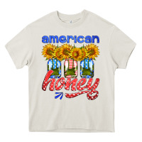 Cream american honey sunflower mason jar Heavy Core Tee - HRA Design Shop