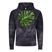 Cloud Black Monstera Leaf Vintage Hoodie - LillyAllenDesigns