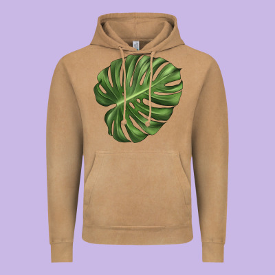 Monstera Leaf Vintage Hoodie Designed By Lillyallendesigns
